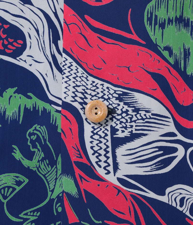 SS29674 / SUN SURF SPECIAL EDITION HAWAIIAN SHIRT “GAUGUIN WOODCUT MYSTIC” (LONG SLEEVE)