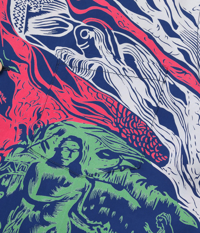 SS29674 / SUN SURF SPECIAL EDITION HAWAIIAN SHIRT “GAUGUIN WOODCUT MYSTIC” (LONG SLEEVE)