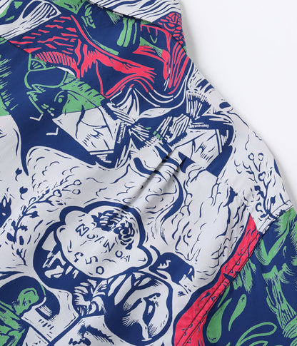 SS29674 / SUN SURF SPECIAL EDITION HAWAIIAN SHIRT “GAUGUIN WOODCUT MYSTIC” (LONG SLEEVE)