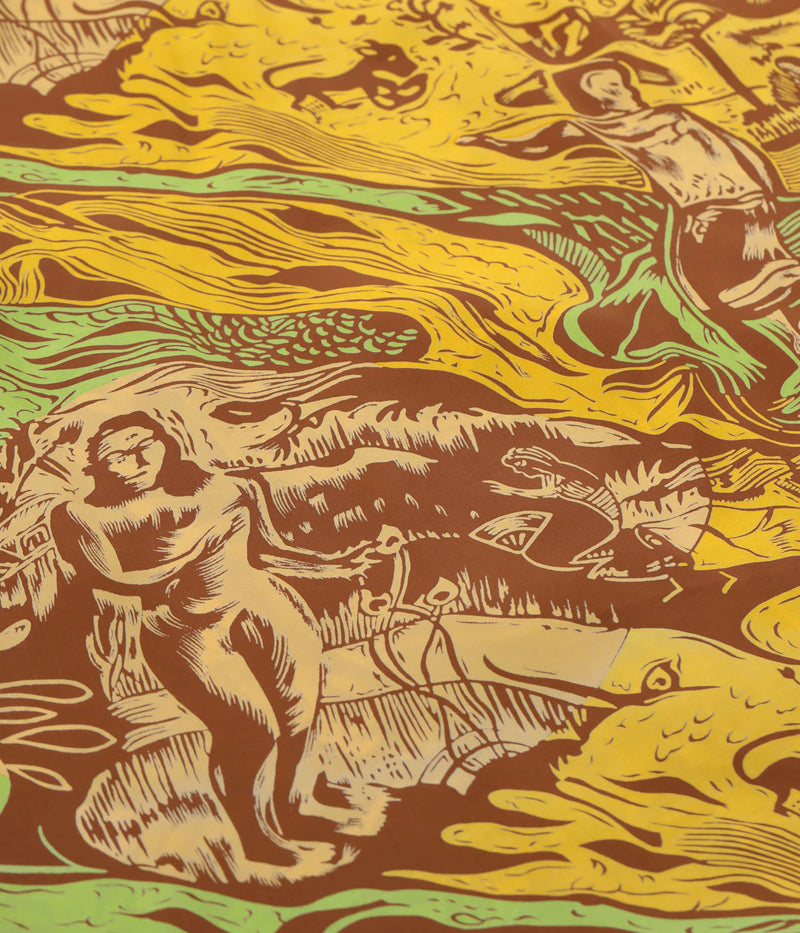 SS29674 / SUN SURF SPECIAL EDITION HAWAIIAN SHIRT “GAUGUIN WOODCUT MYSTIC” (LONG SLEEVE)