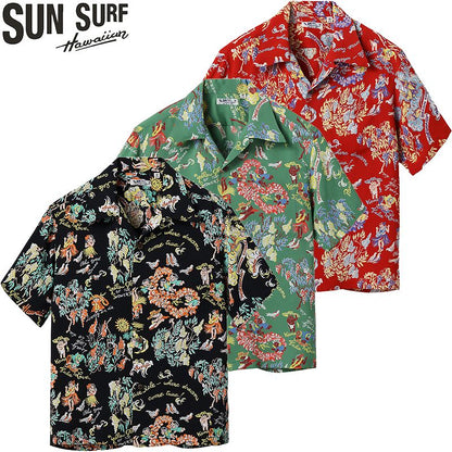 SS39219 SUNSURF  RAYON HAWAIIAN SHIRT “MOEUHANE -DREAM CASTLE-”