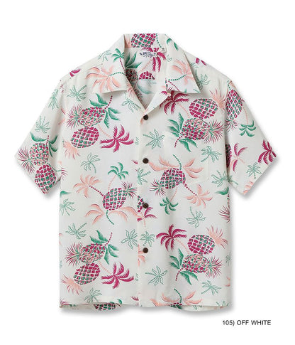 SS39225 SUNSURF  RAYON HAWAIIAN SHIRT “PALMS & PINEAPPLE”