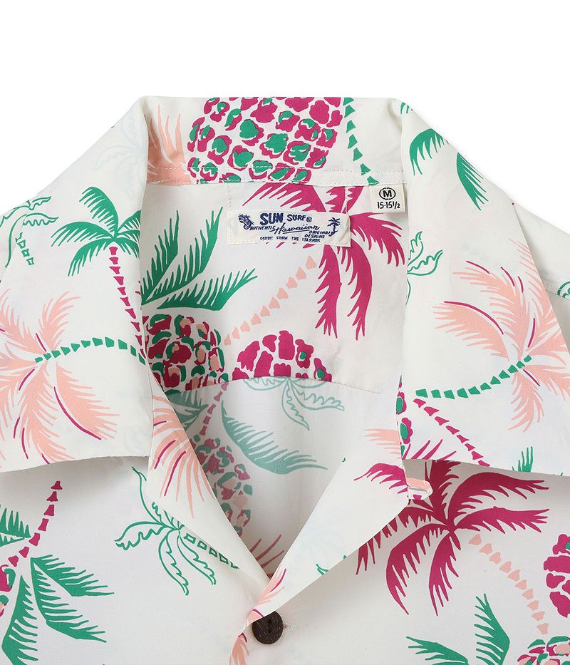 SS39225 SUNSURF  RAYON HAWAIIAN SHIRT “PALMS & PINEAPPLE”