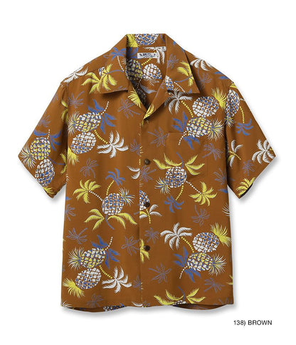 SS39225 SUNSURF  RAYON HAWAIIAN SHIRT “PALMS & PINEAPPLE”