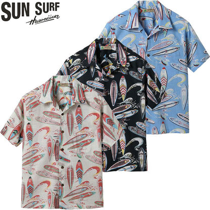 SS39284 / SUNSURF COTTON × LINEN OPEN SHIRT “SURFBOARDS”