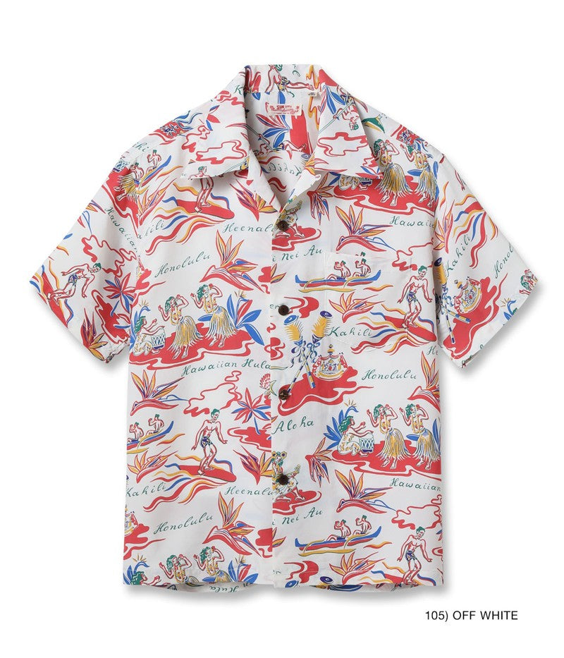 SS39411 / SUNSURF RAYON HAWAIIAN SHIRT “HAWAIIAN HULA”