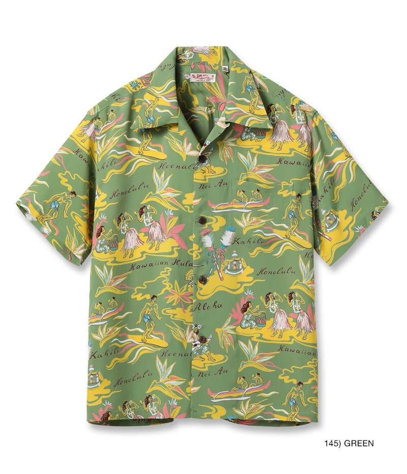 SS39411 / SUNSURF RAYON HAWAIIAN SHIRT “HAWAIIAN HULA”