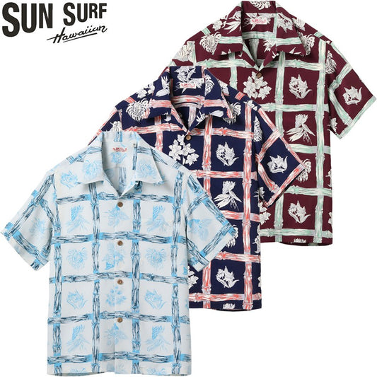 SS39419 / SUNSURF RAYON HAWAIIAN SHIRT “ISLAND PLANTS”