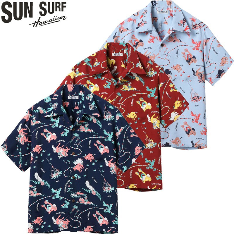 SS39420 / SUNSURF RAYON HAWAIIAN SHIRT “PANIOLA TOWN”