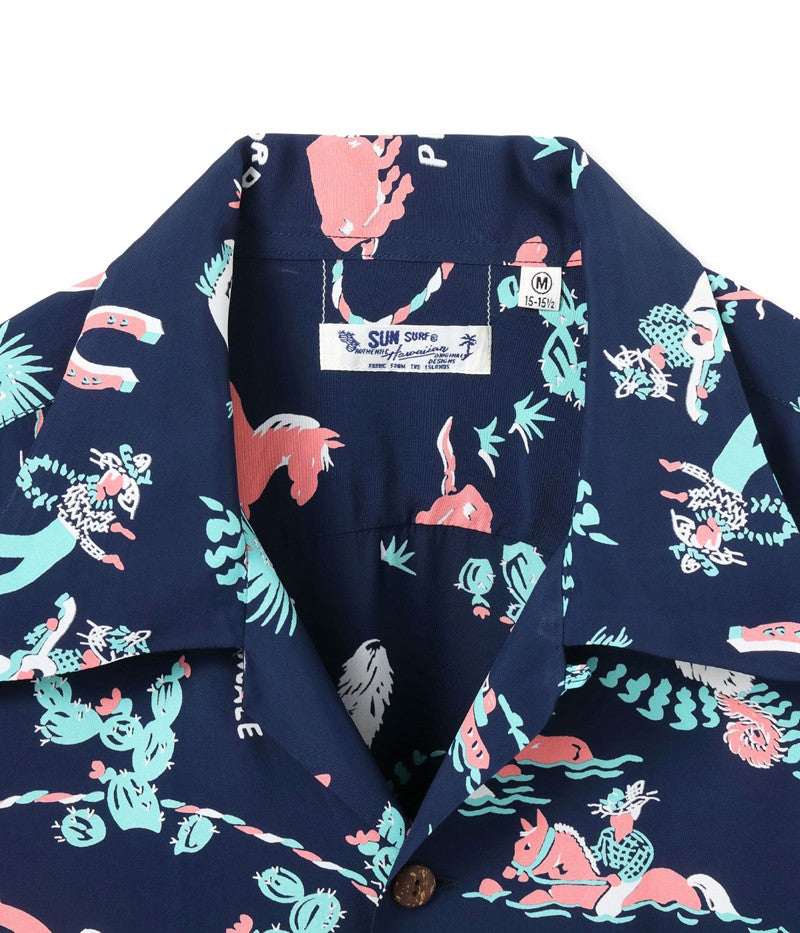 SS39420 / SUNSURF RAYON HAWAIIAN SHIRT “PANIOLA TOWN”