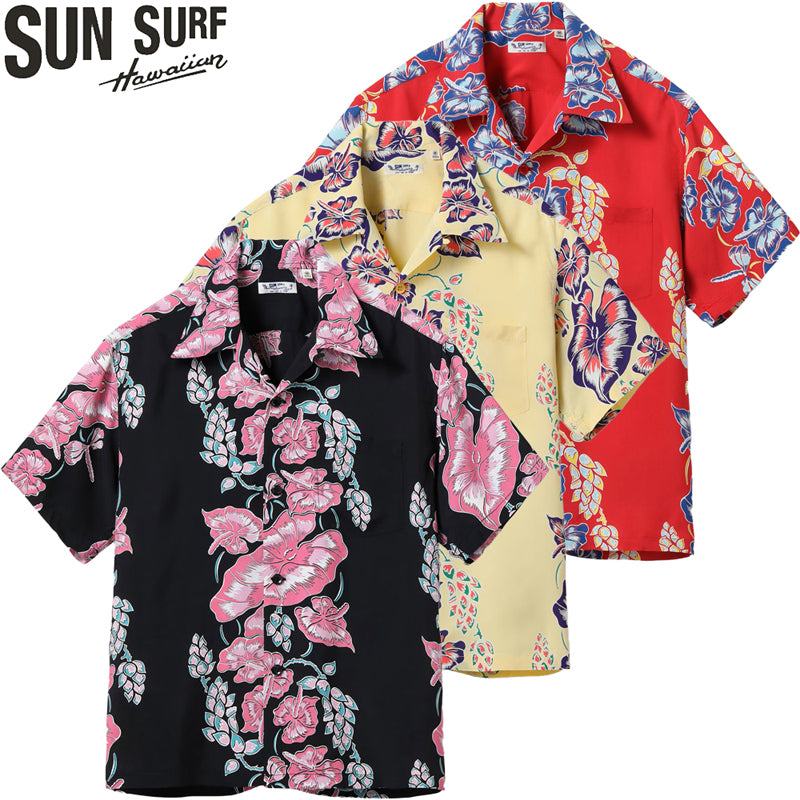 SS39425 / SUNSURF RAYON HAWAIIAN SHIRT “ISLAND FLOWER CHAIN”