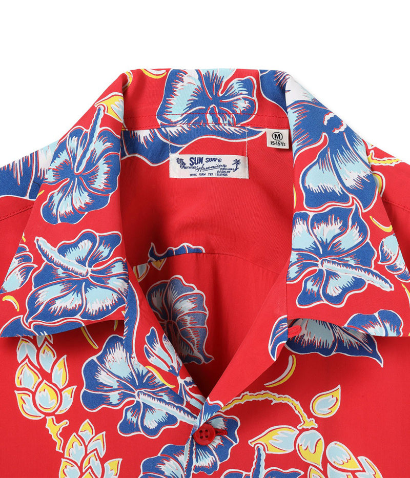 SS39425 / SUNSURF RAYON HAWAIIAN SHIRT “ISLAND FLOWER CHAIN”