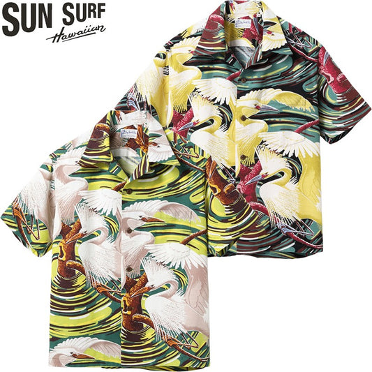SS39480 / SUN SURF SPECIAL EDITION HAWAIIAN SHIRT “PAIR OF HERON”