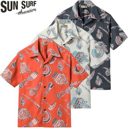 SS39502 / SUNSURF COTTON × LINEN SLUBYARN OPEN SHIRT “NATIVE MASK”