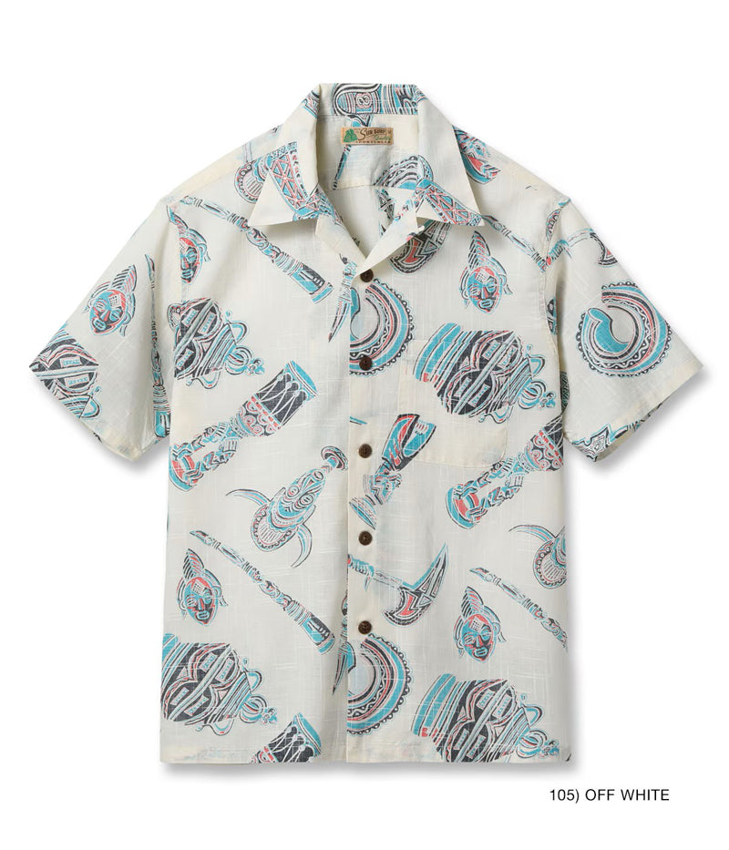 SS39502 / SUNSURF COTTON × LINEN SLUBYARN OPEN SHIRT “NATIVE MASK”