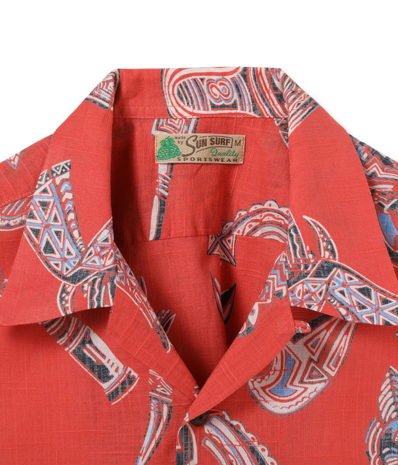 SS39502 / SUNSURF COTTON × LINEN SLUBYARN OPEN SHIRT “NATIVE MASK”