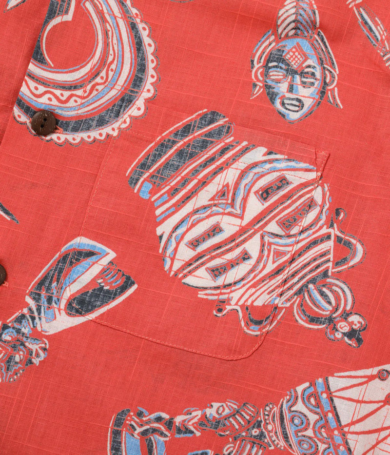 SS39502 / SUNSURF COTTON × LINEN SLUBYARN OPEN SHIRT “NATIVE MASK”