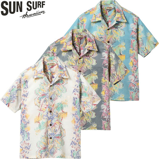 SS39503 / SUNSURF COTTON × LINEN SLUBYARN OPEN SHIRT “COCO PALMS”