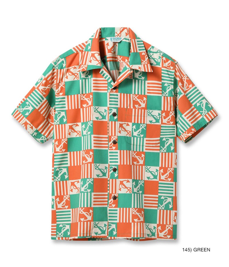 SS39506 / SUNSURF COTTON BROAD OPEN SHIRT “ANCHOR SQUARES”