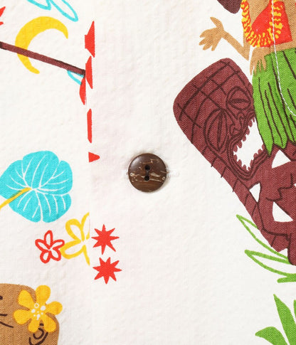 SS39537 / SUNSURF COTTON SEERSUCKER OPEN SHIRT “TRIP TO HAWAII” by 柳原良平 with MOOKIE