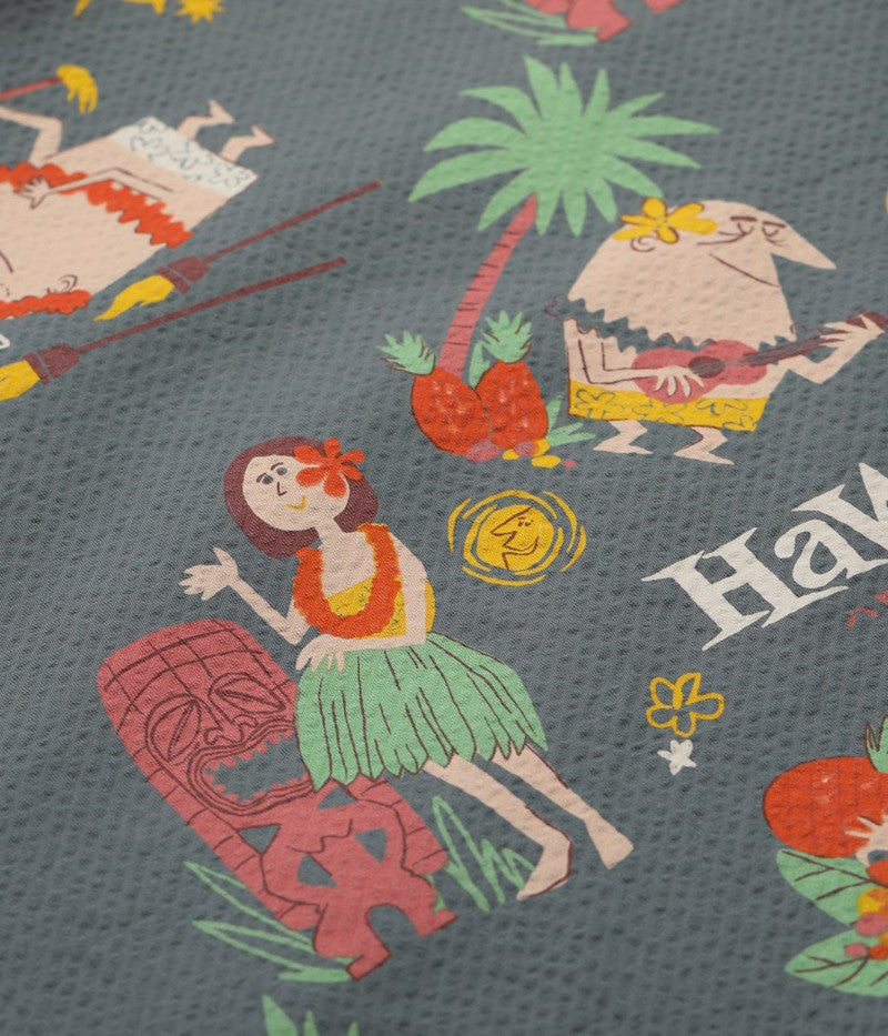 SS39537 / SUNSURF COTTON SEERSUCKER OPEN SHIRT “TRIP TO HAWAII” by 柳原良平 with MOOKIE
