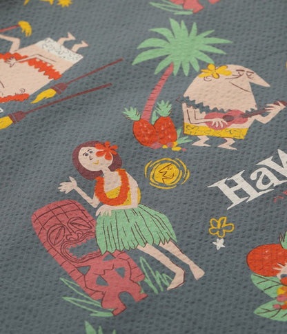 SS39537 / SUNSURF COTTON SEERSUCKER OPEN SHIRT “TRIP TO HAWAII” by 柳原良平 with MOOKIE