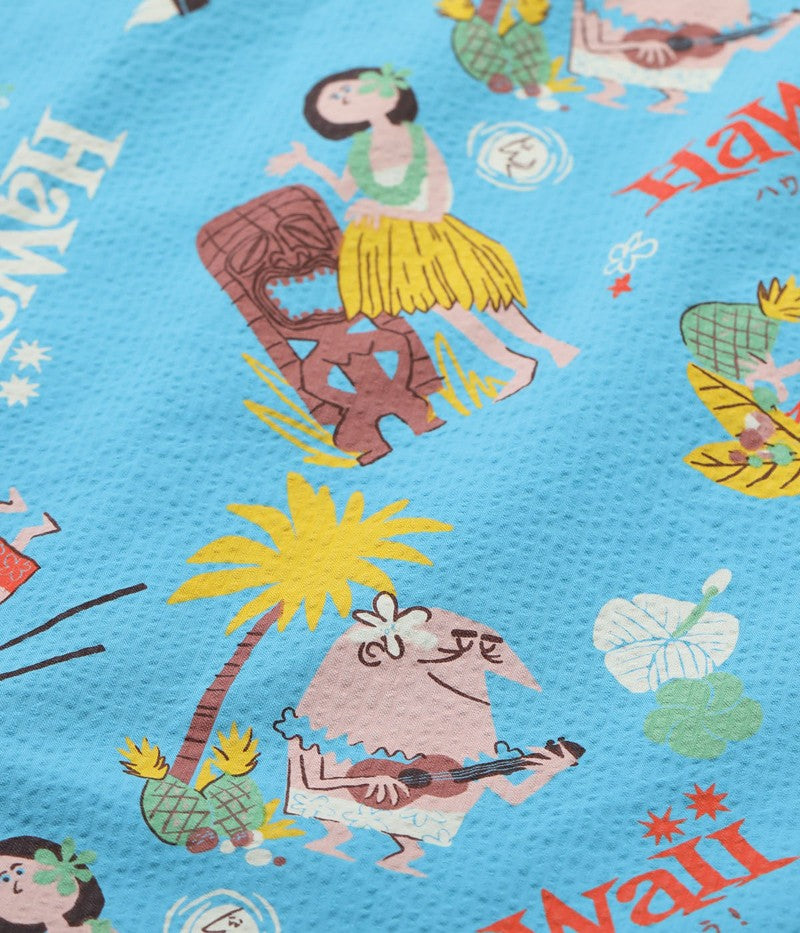 SS39537 / SUNSURF COTTON SEERSUCKER OPEN SHIRT “TRIP TO HAWAII” by 柳原良平 with MOOKIE