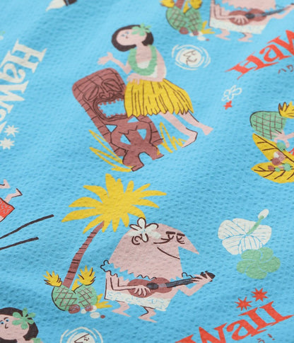 SS39537 / SUNSURF COTTON SEERSUCKER OPEN SHIRT “TRIP TO HAWAII” by 柳原良平 with MOOKIE