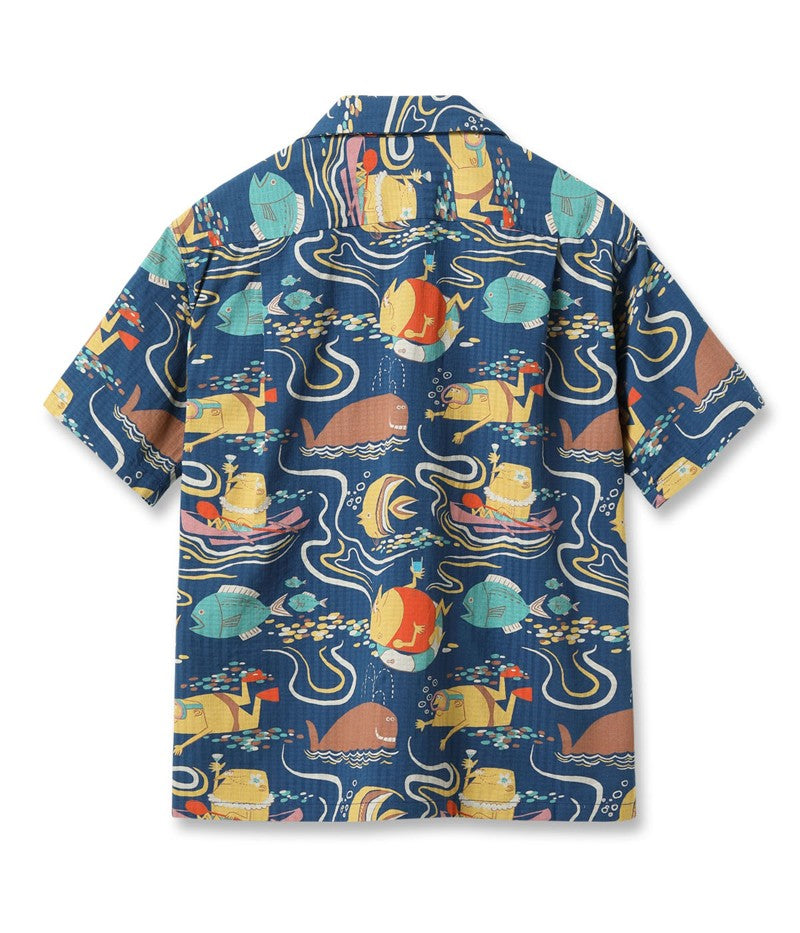 SS39538 / SUNSURF DOBBY COTTON OPEN SHIRT “OCEAN ACTIVITIES” by 柳原良平 with MOOKIE