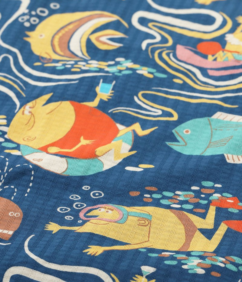 SS39538 / SUNSURF DOBBY COTTON OPEN SHIRT “OCEAN ACTIVITIES” by 柳原良平 with MOOKIE