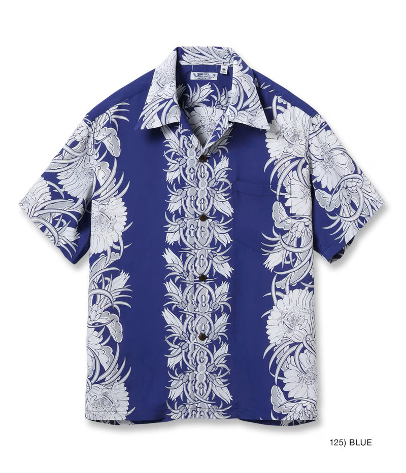 SS39612 / SUNSURF RAYON HAWAIIAN SHIRT “NIGHT BLOOMING CEREUS BORDER”