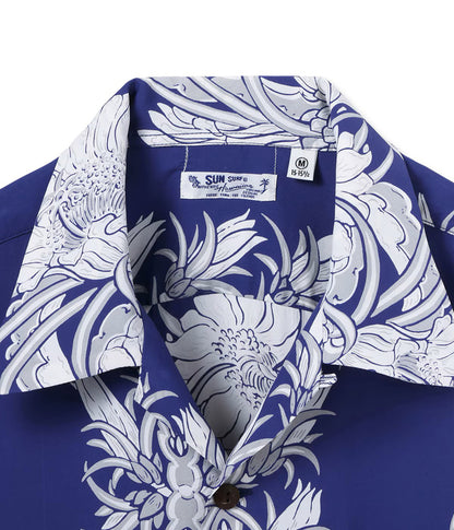 SS39612 / SUNSURF RAYON HAWAIIAN SHIRT “NIGHT BLOOMING CEREUS BORDER”