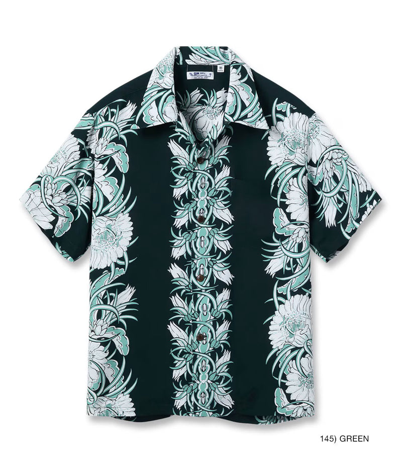 SS39612 / SUNSURF RAYON HAWAIIAN SHIRT “NIGHT BLOOMING CEREUS BORDER”