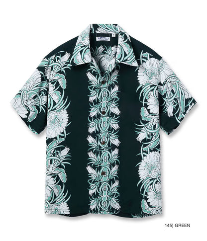 SS39612 / SUNSURF RAYON HAWAIIAN SHIRT “NIGHT BLOOMING CEREUS BORDER”