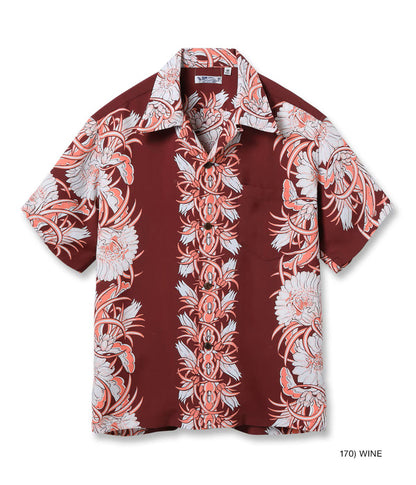 SS39612 / SUNSURF RAYON HAWAIIAN SHIRT “NIGHT BLOOMING CEREUS BORDER”