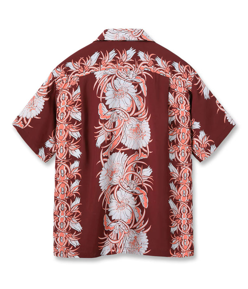 SS39612 / SUNSURF RAYON HAWAIIAN SHIRT “NIGHT BLOOMING CEREUS BORDER”