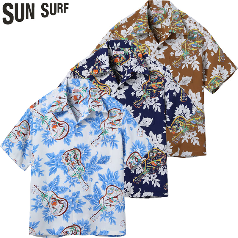 SS39613 / SUNSURF RAYON HAWAIIAN SHIRT “UKULELE MELODY”