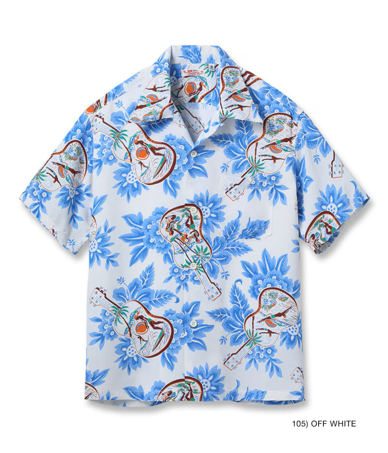 SS39613 / SUNSURF RAYON HAWAIIAN SHIRT “UKULELE MELODY”