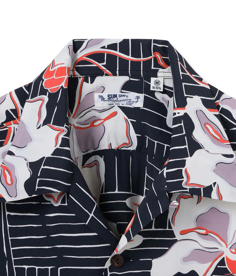 SS39615 / SUNSURF RAYON HAWAIIAN SHIRT “WHITE GINGER”