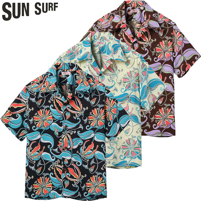 SS39619 / SUNSURF RAYON HAWAIIAN SHIRT “SPIDER LILY”