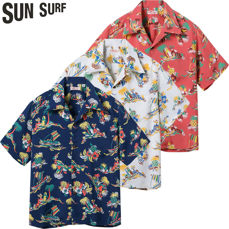 SS39620 / SUNSURF RAYON HAWAIIAN SHIRT “ISLAND TRIP”