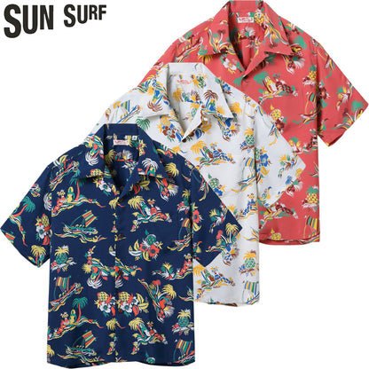 SS39620 / SUNSURF RAYON HAWAIIAN SHIRT “ISLAND TRIP”