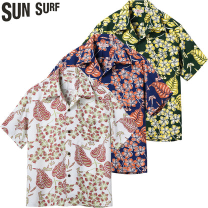 SS39621 / SUNSURF RAYON HAWAIIAN SHIRT “PLUMERIA BLOSSOMS”