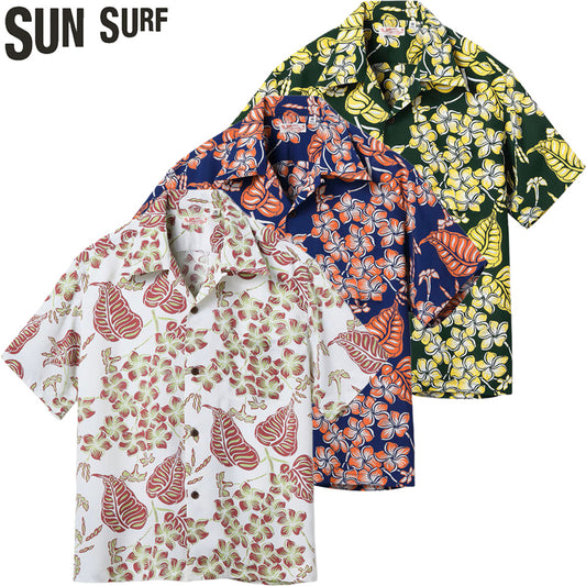 SS39621 / SUNSURF RAYON HAWAIIAN SHIRT “PLUMERIA BLOSSOMS”