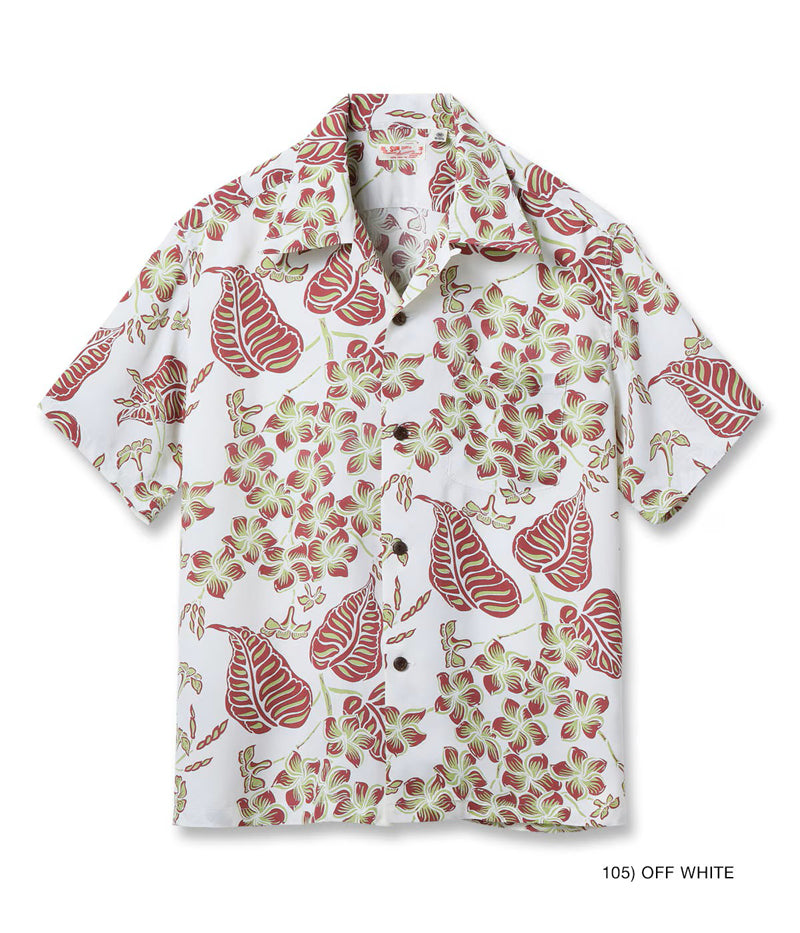 SS39621 / SUNSURF RAYON HAWAIIAN SHIRT “PLUMERIA BLOSSOMS”