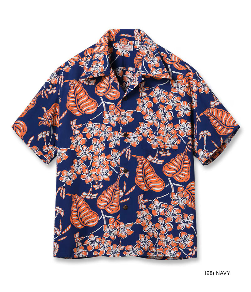 SS39621 / SUNSURF RAYON HAWAIIAN SHIRT “PLUMERIA BLOSSOMS”