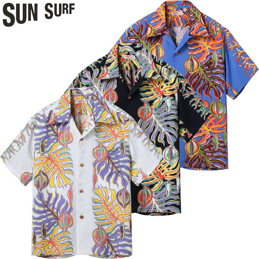 SS39622 / SUNSURF RAYON HAWAIIAN SHIRT “MONSTERA BORDER”