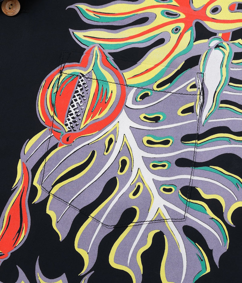 SS39622 / SUNSURF RAYON HAWAIIAN SHIRT “MONSTERA BORDER”