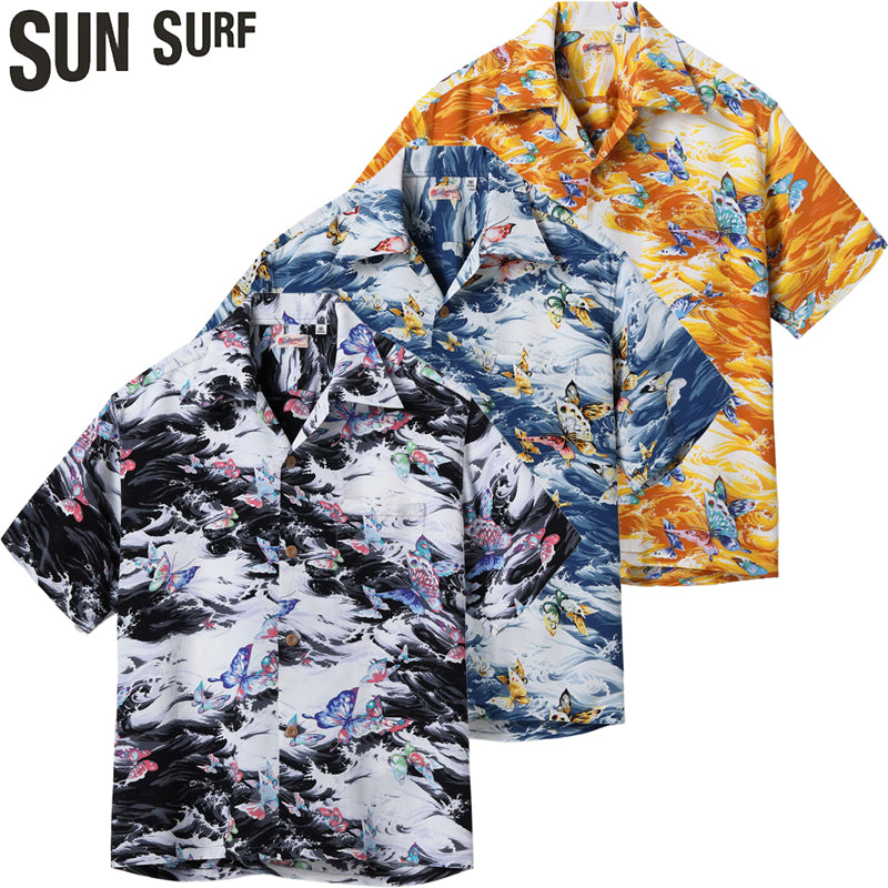 SS39627 / SUNSURF RAYON HAWAIIAN SHIRT “BUTTERFLY SPLASH”