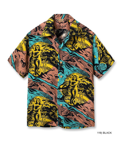 SS39673 / SUN SURF SPECIAL EDITION HAWAIIAN SHIRT “GAUGUIN WOODCUT MYSTIC” (SHORT SLEEVE)